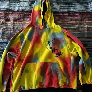 Men's Nike Hoodie Tie Dye Actions Speak Louder Than Anything Sweatshirt Size XL